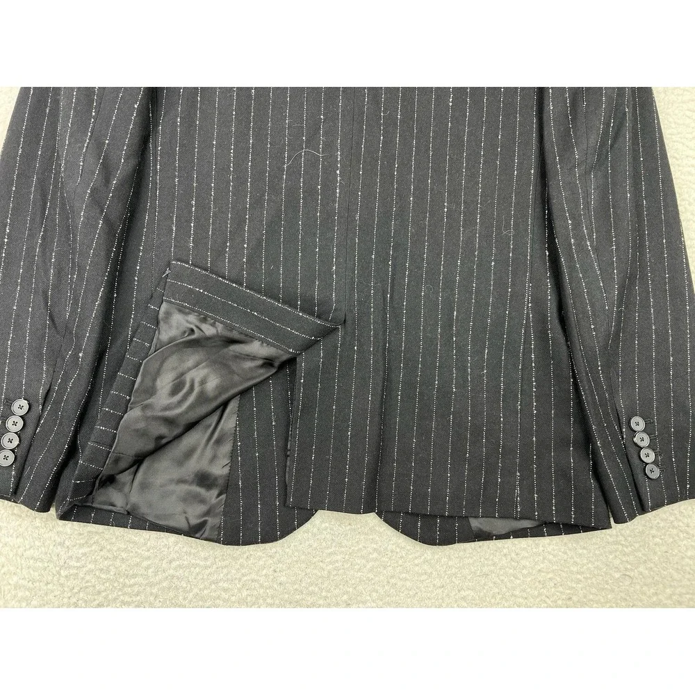 The Kooples Mens 38R Suit Jacket Black Pinstripe Wool Slim Fit HVES25004K NEW
